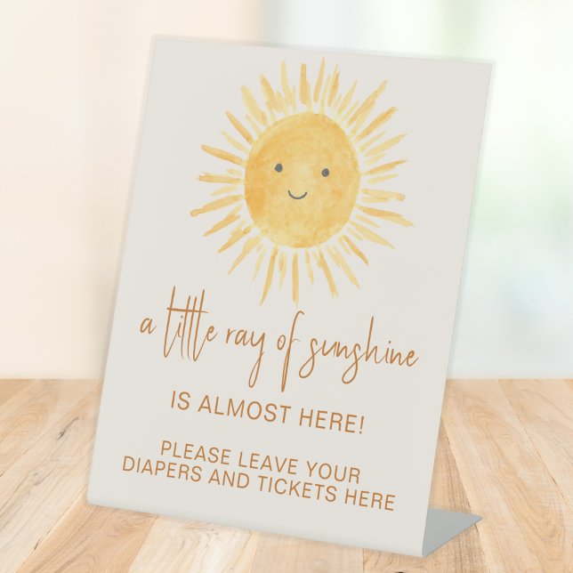 Signe De Table Rayon De Raffin De Benne De Baby shower Sunshine (Créateur téléchargé)