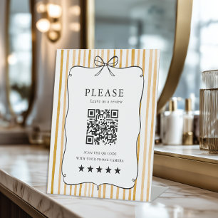Signe De Table Rayure jaune rouge blanc vintage Code QR Review