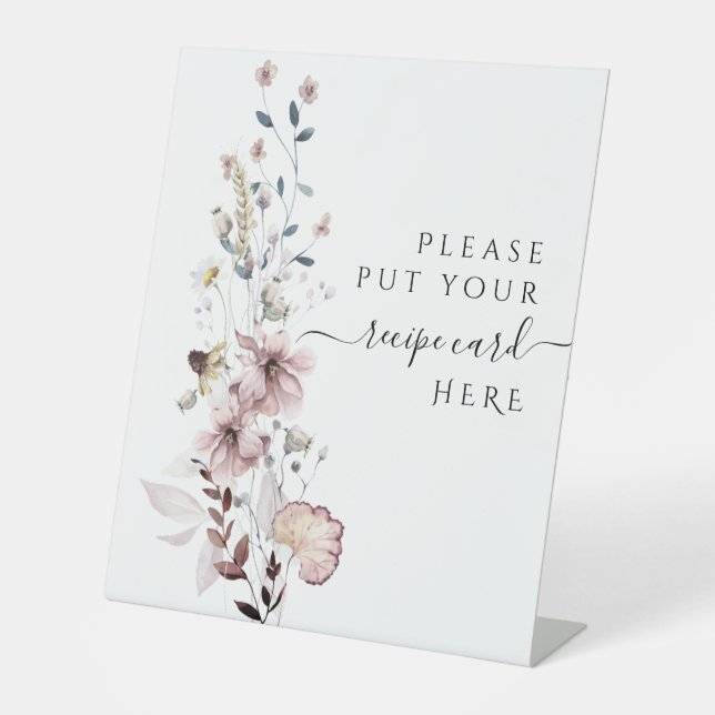 Signe De Table recette de Fête des mariées moderne fleur sauvage  (Recto)