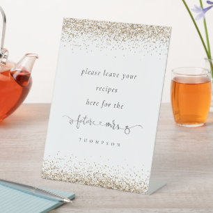Signe De Table Recettes de Future Mrs Gold Glitter Bridal Shower