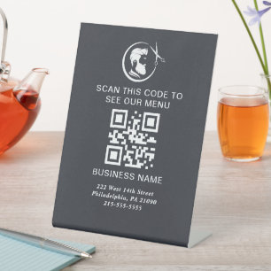 Signe De Table Rechercher le code QR du menu Site Web Salon d
