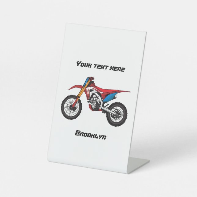 Signe De Table Red dirt bike motorcycle (Recto)