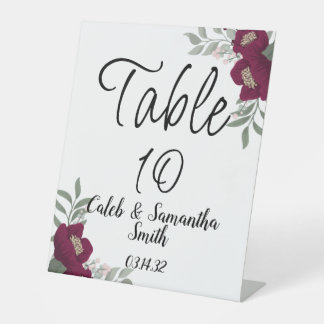 Signe De Table Red Flower