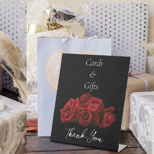 Signe De Table Red Roses Blanc Black Elegance Cartes et Cadeaux