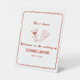 Signe De Table Red Whimsical Frame That's Amore Italien Mariage