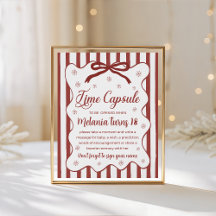 Red Winter Time Capsule Sign