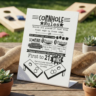 Signe De Table Règles de Cornhole