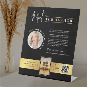 Signe De Table Rencontrez L'Auteur Photo Book Signer Faux Gold Si