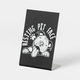 Signe De Table Repose Pit Visage drôle Chien Pitbull Mème Vêtemen