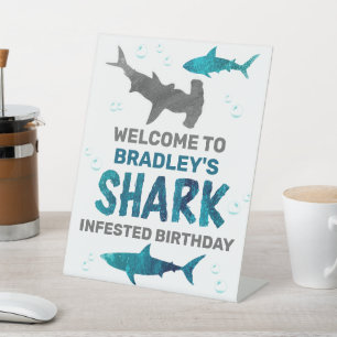Signe De Table Requin infecté n'importe quel âge fête d'anniversa