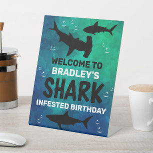 Signe De Table Requin infesté à tout âge fête d'anniversaire Pédé