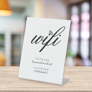 Signe De Table Réseau Wi-Fi et mot de passe Business Retail