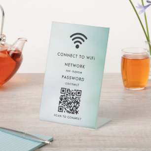Signe De Table Réseau WiFi   Analyser le code QR pour se connecte