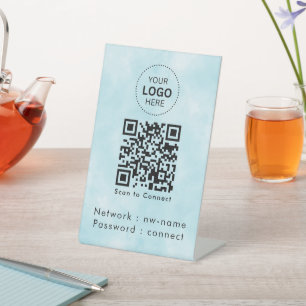 Signe De Table Réseau WiFi   Analyser le code QR pour se connecte
