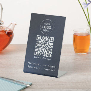 Signe De Table Réseau WiFi   Analyser le code QR pour se connecte