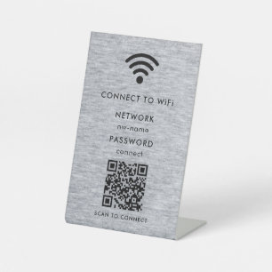 Signe De Table Réseau WiFi   Analyser le code QR pour se connecte