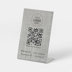Signe De Table Réseau WiFi   Analyser le code QR pour se connecte