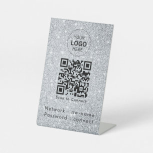Signe De Table Réseau WiFi   Analyser le code QR pour se connecte