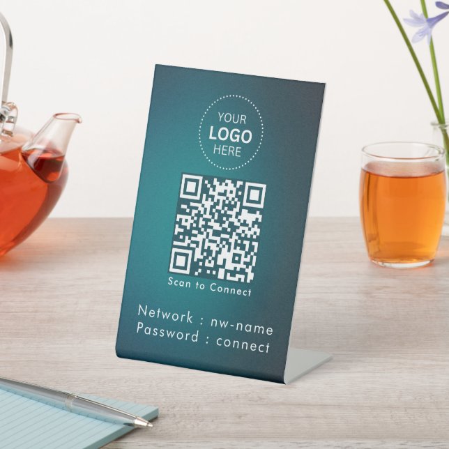 Signe De Table Réseau WiFi | Analyser le code QR pour se connecte (In SItu)