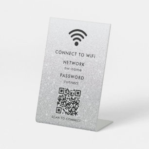 Signe De Table Réseau WiFi   Analyser le code QR pour se connecte