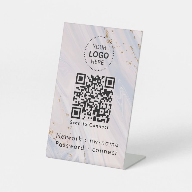 Signe De Table Réseau WiFi | Analyser le code QR pour se connecte (Recto)