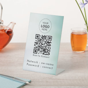 Signe De Table Réseau WiFi   Analyser le code QR pour se connecte