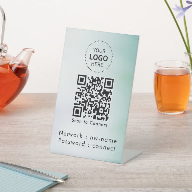 Signe De Table Réseau WiFi | Analyser le code QR pour se connecte (In SItu)
