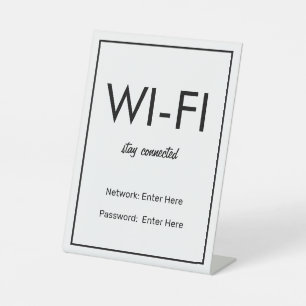 Signe De Table Réseau Wifi et Mot de Passe Commerce de Détail