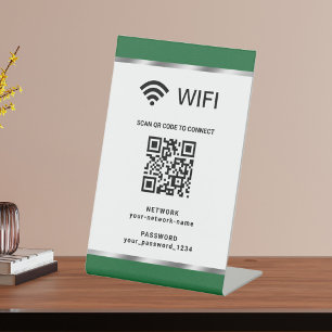 Signe De Table Réseau Wifi et mot de passe QR Code personnalisé