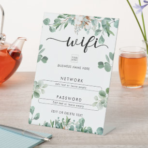 Signe De Table Réseau Wifi Mot de passe Logo Business Café Café