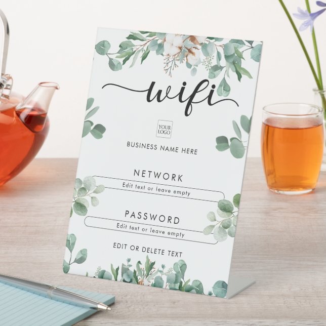 Signe De Table Réseau Wifi Mot de passe Logo Business Café Café (In SItu)