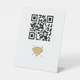 Signe De Table Réseau Wifi personnalisé QR Code moderne