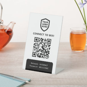Signe De Table Réseau Wifi QR Code Internet Scan pour se connec