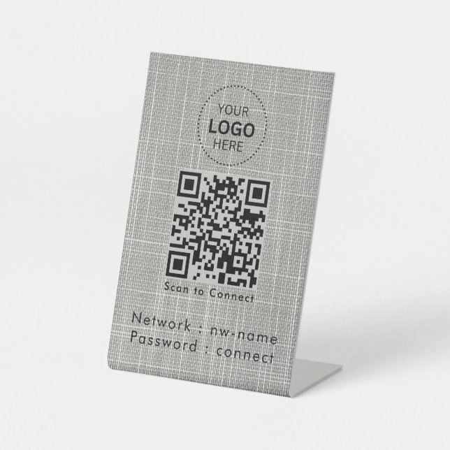 Signe De Table Réseau WiFi | Scannez le code QR pour vous connect (Recto)