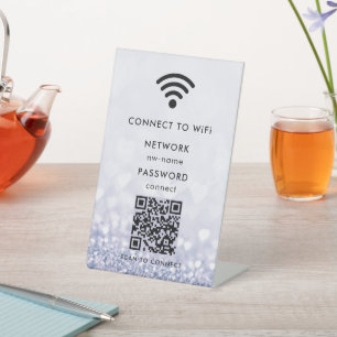 Signe De Table Réseau WiFi Scannez le code QR pour vous connect