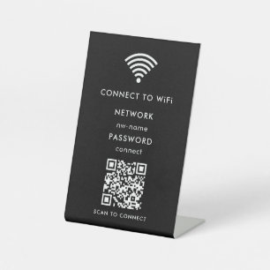 Signe De Table Réseau WiFi Scannez le code QR pour vous connect