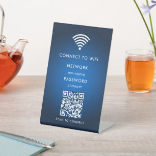 Signe De Table Réseau WiFi Scannez le code QR pour vous connect