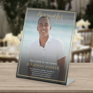 Signe De Table Réservé Enregistrer Un Siège Père De Groom Photo M