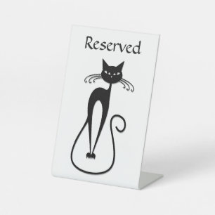 Signe De Table Réservé Skinny Black Cat Table Économiser