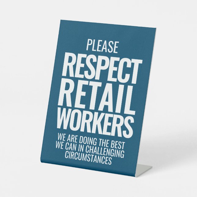 Signe De Table Respecter les vendeurs de détail en caractères gra (Recto)