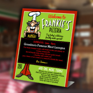Signe De Table Restaurant Italien Pizzeria Plaisir Menu Board Pro