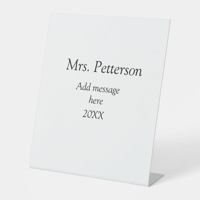 Signe De Table Retour à l'école professeur appréciation ajouter c (Recto)