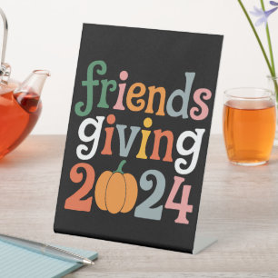 Signe De Table Retro Amis Donnant 2024 Thanksgiving Fall
