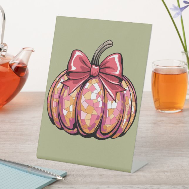 Signe De Table Retro Coquette Bow Citrouille Automne Vibes Saison (In SItu)