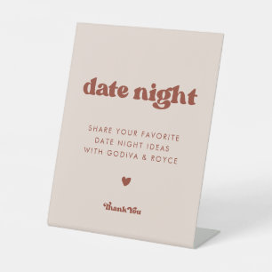 Signe De Table Retro élégant Peach Pink Mariage Date idées de nui