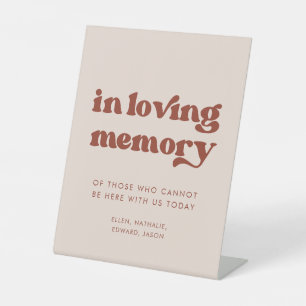 Signe De Table Retro élégant Peach Pink Mariage En mémoire d'amou