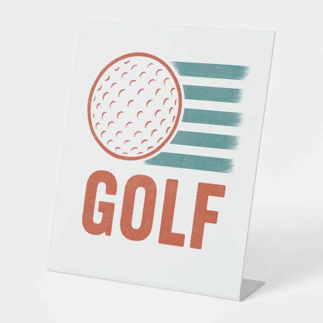 Signe De Table Retro Grunge Golf (Recto)