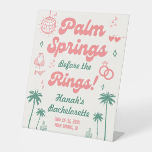 Signe De Table Retro Palm Springs rose Bachelorette Party