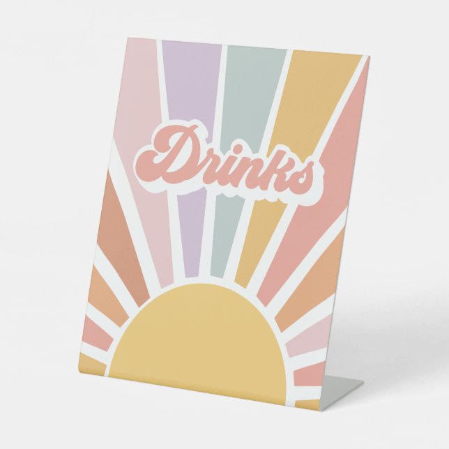 Signe De Table Retro Sunshine Boissons de Baby shower Super (Recto)