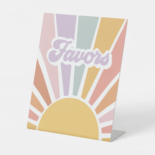 Signe De Table Retro Sunshine Super Baby shower Faveurs (Recto)